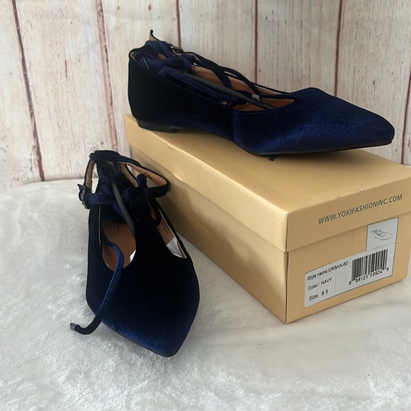 NIB Yoki Urban blue lace up flats - Picture 2 of 5